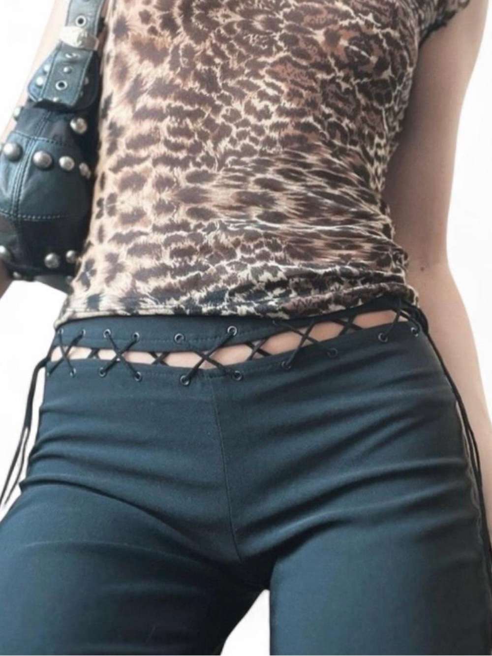 1998 RARE Vintage Tattoo | Lace-Up Flare Pants